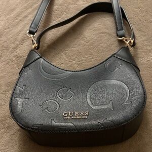 Guess Embossed Black Shoulder Bag